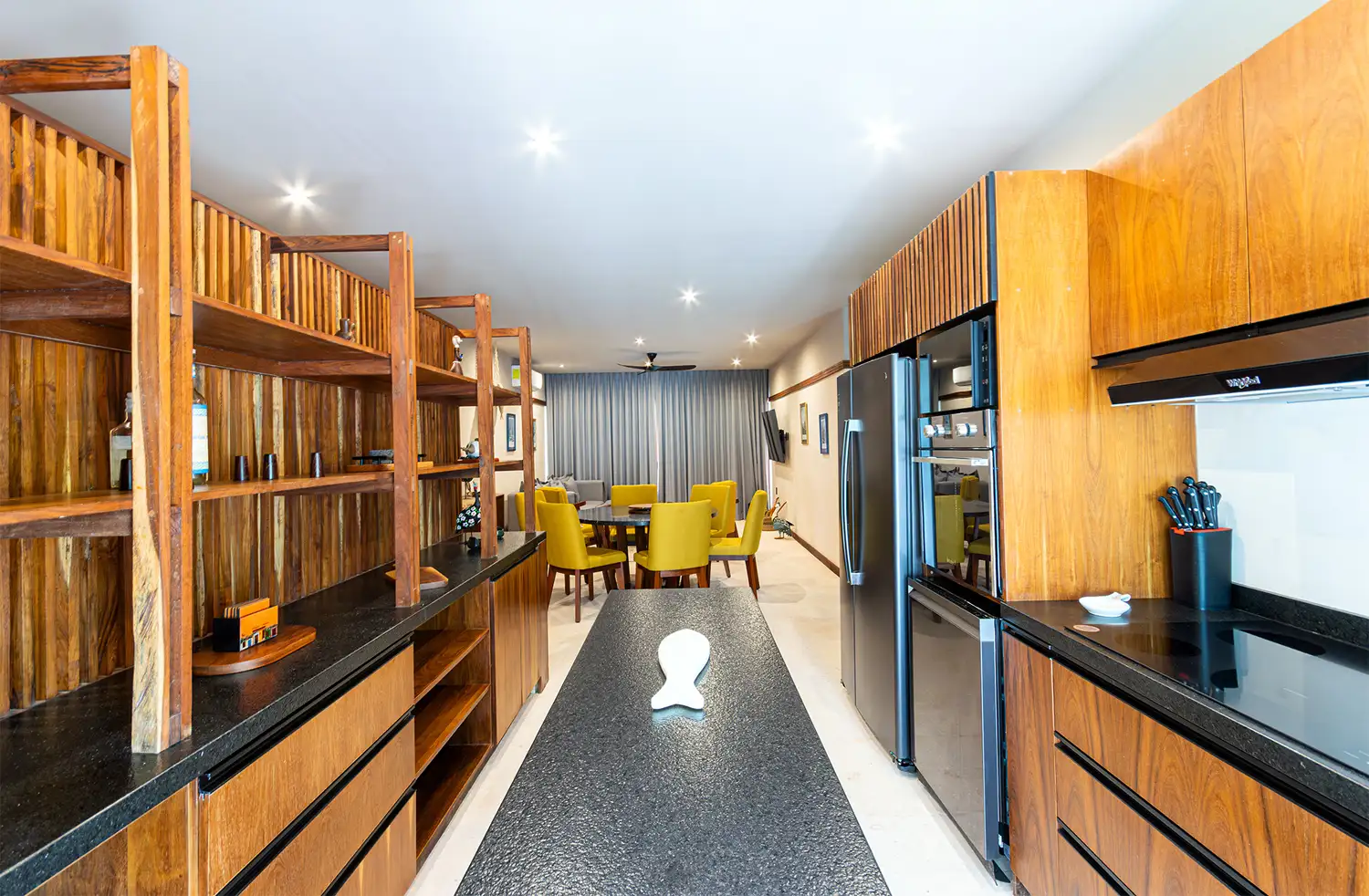 Kiino Condo 1C — outdoor living and pool area — luxury villa in Cozumel